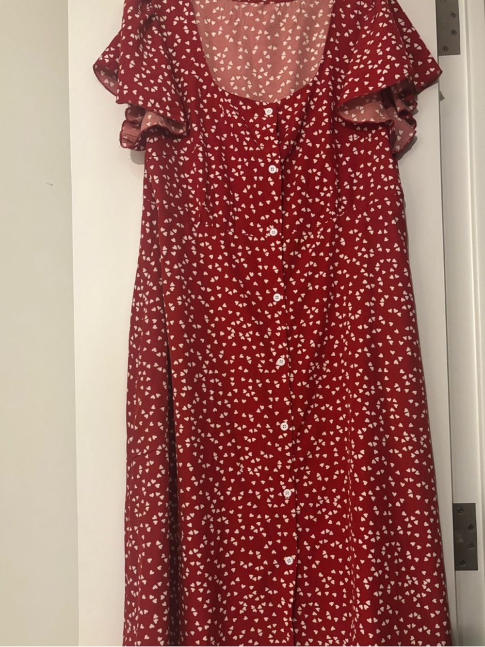 SHEIN Red Heart-Print Curve Dress